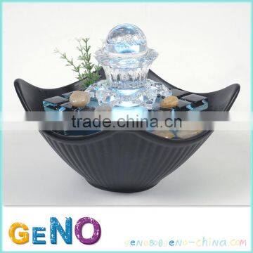 Hot sale glass crystal rotating ball table top water fountain