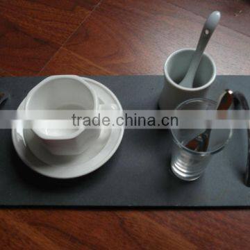Machine Cut Natural Black Slate Coaster Wholesale Black Slate photo-2