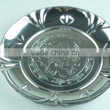 2015 Hot Selling Multi Size Stainless Steel Decorative Flower Plate, Dinner Round Plate With3 Clour photo-4