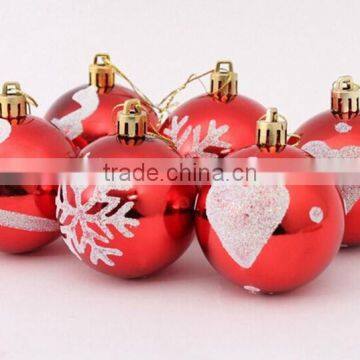 2016 New Design Plastic Decoration accept logo printing Shatterproof Hanging Christmas Ball