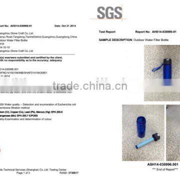 1500L Outdoor Survival Water Filter Bottle With Purifier Straw photo-6