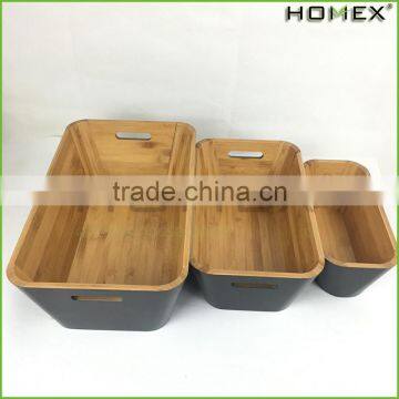 Bamboo Stacking Storage Boxes Kitchen Storage Boxes Homex BSCI/Factory