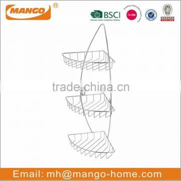 Chrome Plating Metal Wire Wall Mounted Bathroom Shelf photo-5