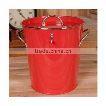 Galvanized Beer Bucket with Lid and Scoop