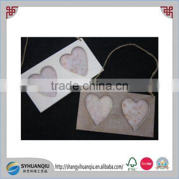 Vintage Custom Made Heart Carved Wooden Photo Frame CN photo-2