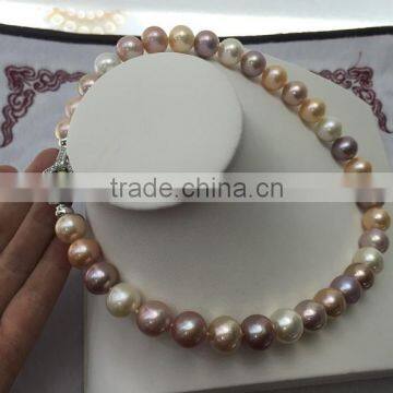 14-15mm Large Multicolor Edison Freshwater Pearl Necklace photo-2