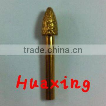 Bullet shape vacuum brazed diamond carving burrs