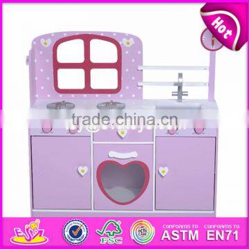 2017 New Products Purple Small Wooden Toddler Play Kitchen for Sale W10C264 photo-3