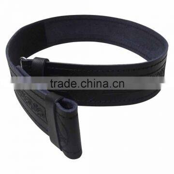 Scottish Black Leather Belt Masonic, Thistle Plain Kilt Belts Without Buckle photo-3