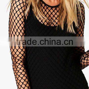 2016 Cheap Wholesale Custom Fashion Sexy Girl Black Mesh Bodysuit For Women photo-3