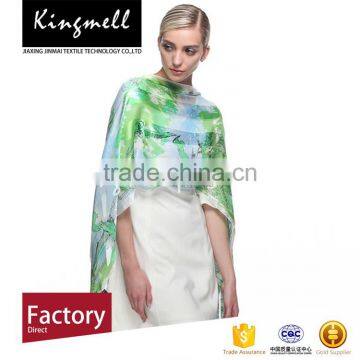 Custom Fashion Lady's Digital Printing Chinese Real Silk Satin Scarf photo-2