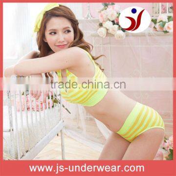 100%Cotton sweat-absorbent sports underwear sexy girl bra panty sets