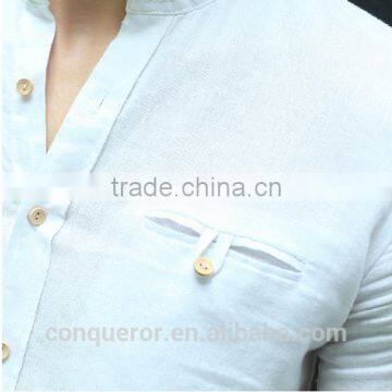 Men's White Linen Shirt HOT! MSRL0056 photo-2