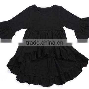 High quality baby wear cotton ruffle clothes children boutique pettitop baby fall clothes