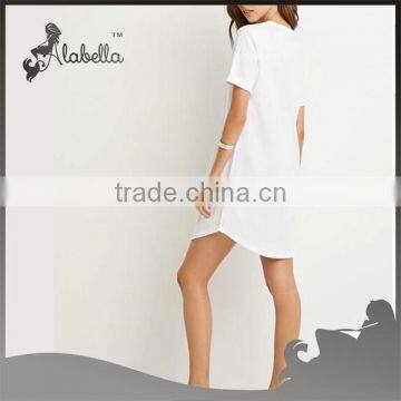 White Dress Tshirts Dress for Thr Fashion Dresses Fitness Wear photo-2