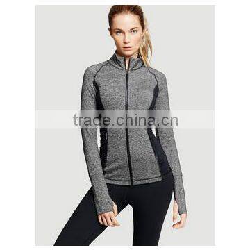 wholesales 2015 fashion and active wear made 87% nylon and 13%spandex sexy women gym jacket