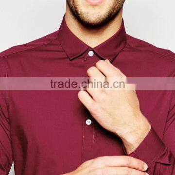 Slim Fit Mans Red Shirt With Long Sleeves, Latest Formal Shirt Designs for Men photo-3