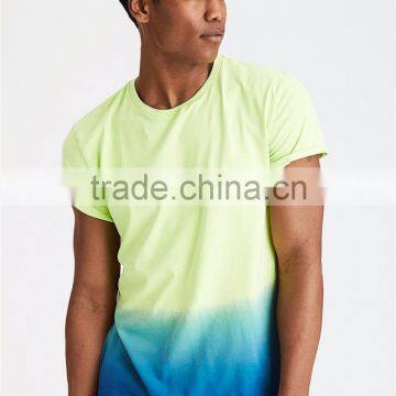MGOO Wholesale Mens Dip Dye T Shirt Cheap Round Neck Slim Fit Fashion T Shirts photo-4