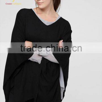 Fashion Knitted Pattern Cashmere Poncho Wraps Sweater Design