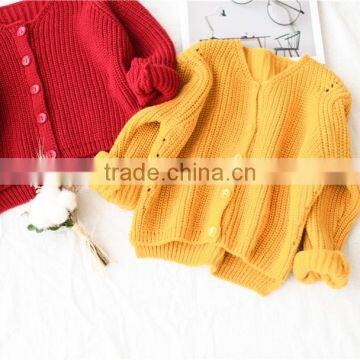 2-8 Years Wholesale 2017 New Autumn Knitted Full Sleeve Solid Girls Sweaters (pick Size Color ) photo-6