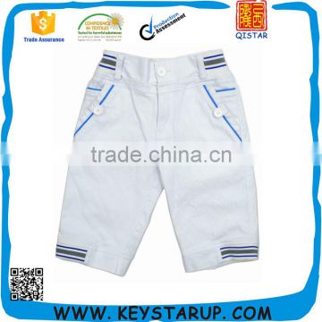 Boys White Knee Length Bermuda Cargo Shorts