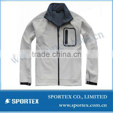 SPT-GS1313 softshell men jacket, softshell men jacket bonded with fleece, side chest pocket softshell men jacket