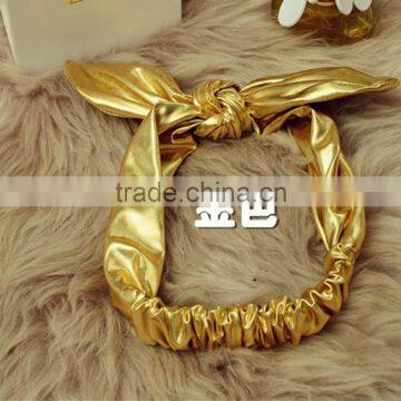 Elastic Headbands,Mental Color Leather Headbands,Ear Headbands photo-3