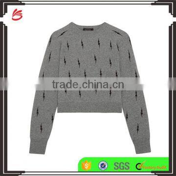 2017 fashion ladies wholesale custom knit shrug cashmere cardigan sweater woman Crew Neck