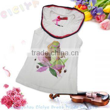 Cotton girl/kids tank top with printing