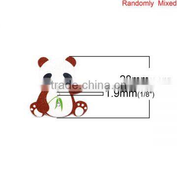 Wood Sewing Buttons Scrapbooking 2 Holes Panda Animal At Random photo-2