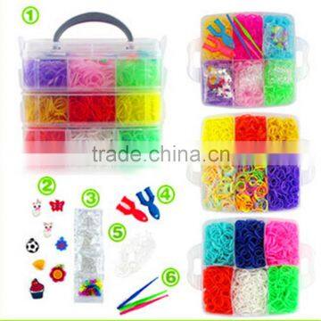 5400 pcs fun rubber loom bands box set make rubber band dIY loom charms bracelet