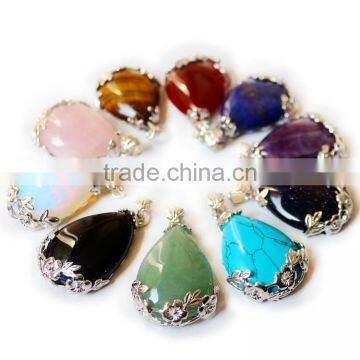 Mixed Water Drop Gemstone Beads Crystal Pendant