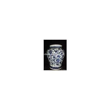 Blue-and-white porcelain jar, antiques china