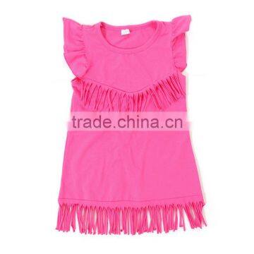 Baby Girls Tassels Cotton Dress Boutique All-match Clothing Kids Wear Fringe Multi Color Mint M7031507