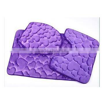 Microfiber Memory Foam Bathroom Use 3 Piece Bath Mat Set