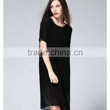 Latest Dress Designs Photos Round Neck Chiffon Women Dresses photo-3