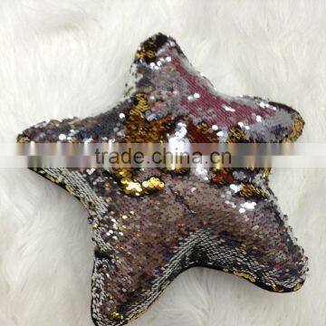 Newest Hot Selling Home Decorative Star Shaped Two-color Toned Reversible Sequin Pillows photo-2