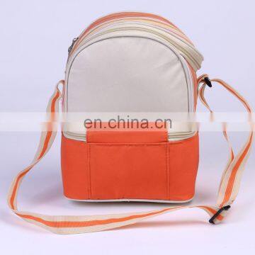 Stripe Pattern Shoulder Polyester Travel Meal Prep Bag photo-4