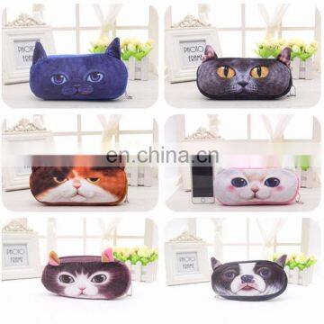 Plush Animal Pencil Case Producer Dog And Cat Pen Bag