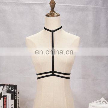 Simple Design 2017 New Custom Body Cage Harness Bra Top Strappy Lingerie Black