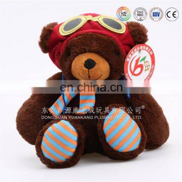 Personalized plush pilot teddy bear stuffed toy