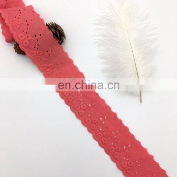 OLT CR0048 cotton net embroidery 4.7cm lace trim for wholesale