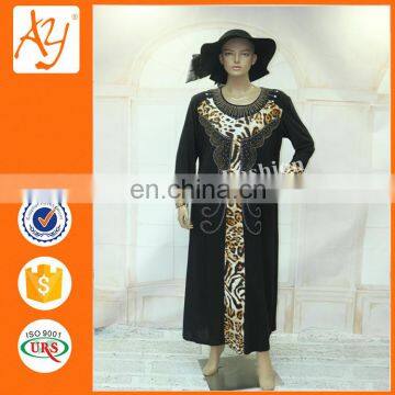 Newest Dubai Abaya Designs Open Black Abaya IsIamic Maxi Dress With Belt Leopard print