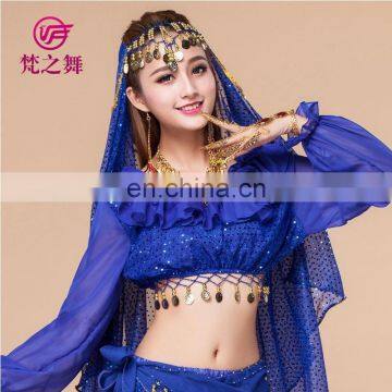 Indian Dance Tops Belly Dance Tops Tribal Dance Top Long Sleeves Belly Dance Tops S-3068# photo-3