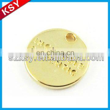 Hot sell custom made metal logo charms in gold