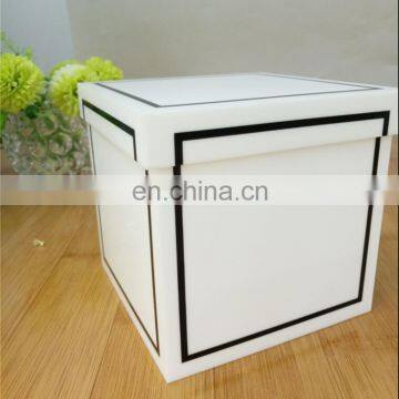 manufacture white custom logo acrylic flower display box