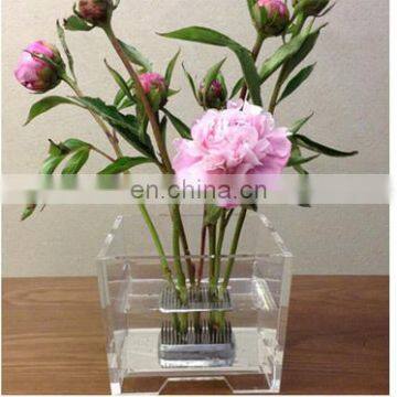 home goods decorative acrylic flower glass vase,waterproof flower vase