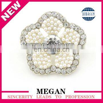 Wholesale Fashion Flat Back wedding crystal and pearl button