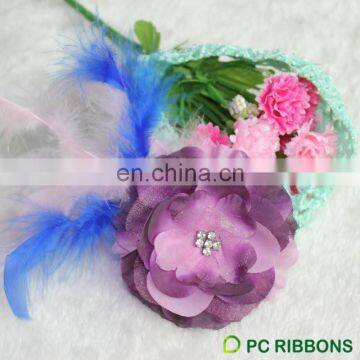 PC high quality baby headband with feather