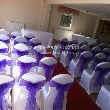 spandex banquet chair cover and organza wedding chair sash